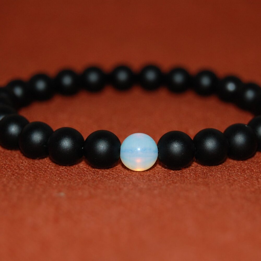 Onyx Bracelet,Black Onyx Stone Bracelet,Good Luck Bracelet
